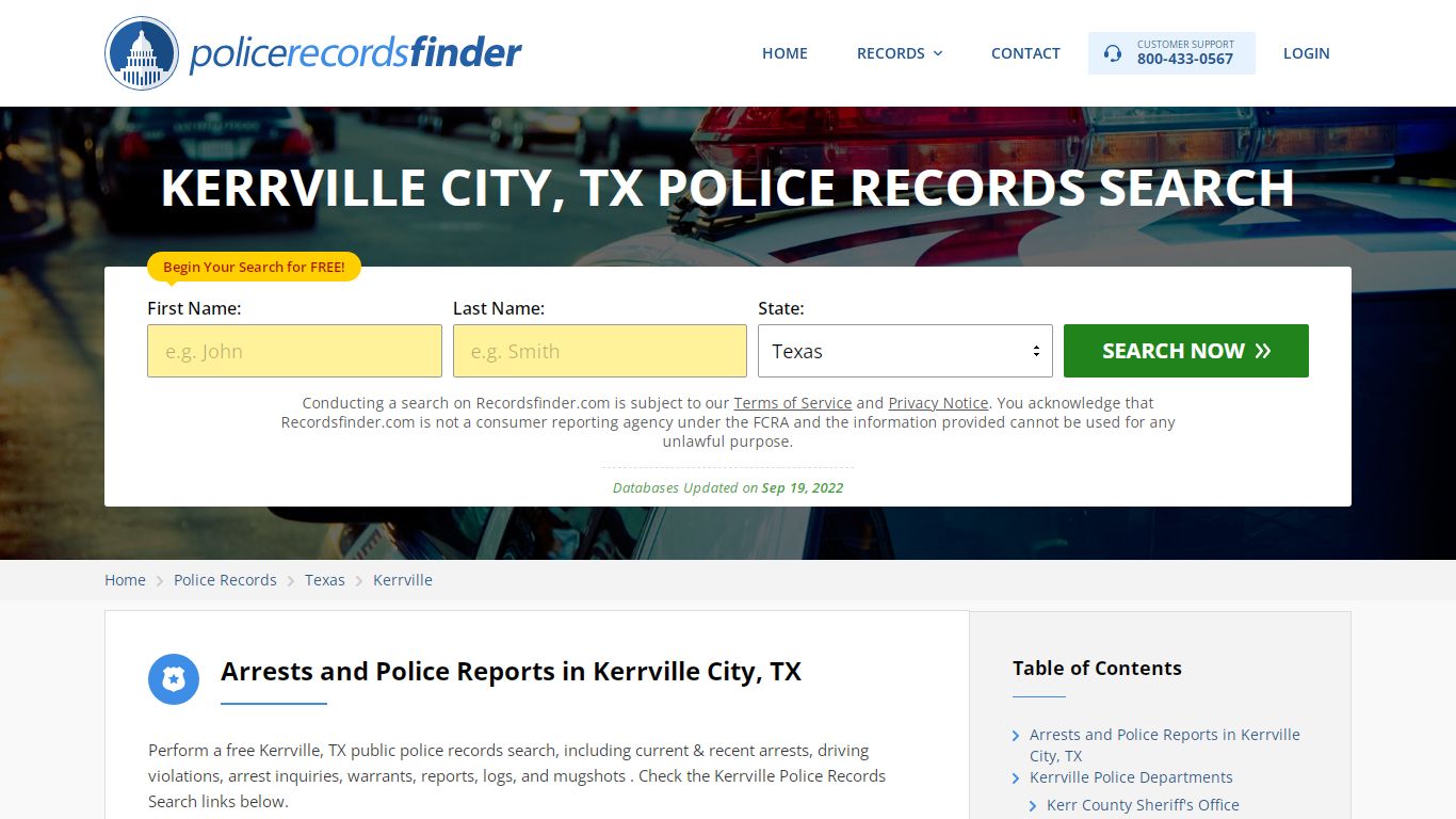 Kerrville, Kerr County, TX Police Reports & Police Department Records